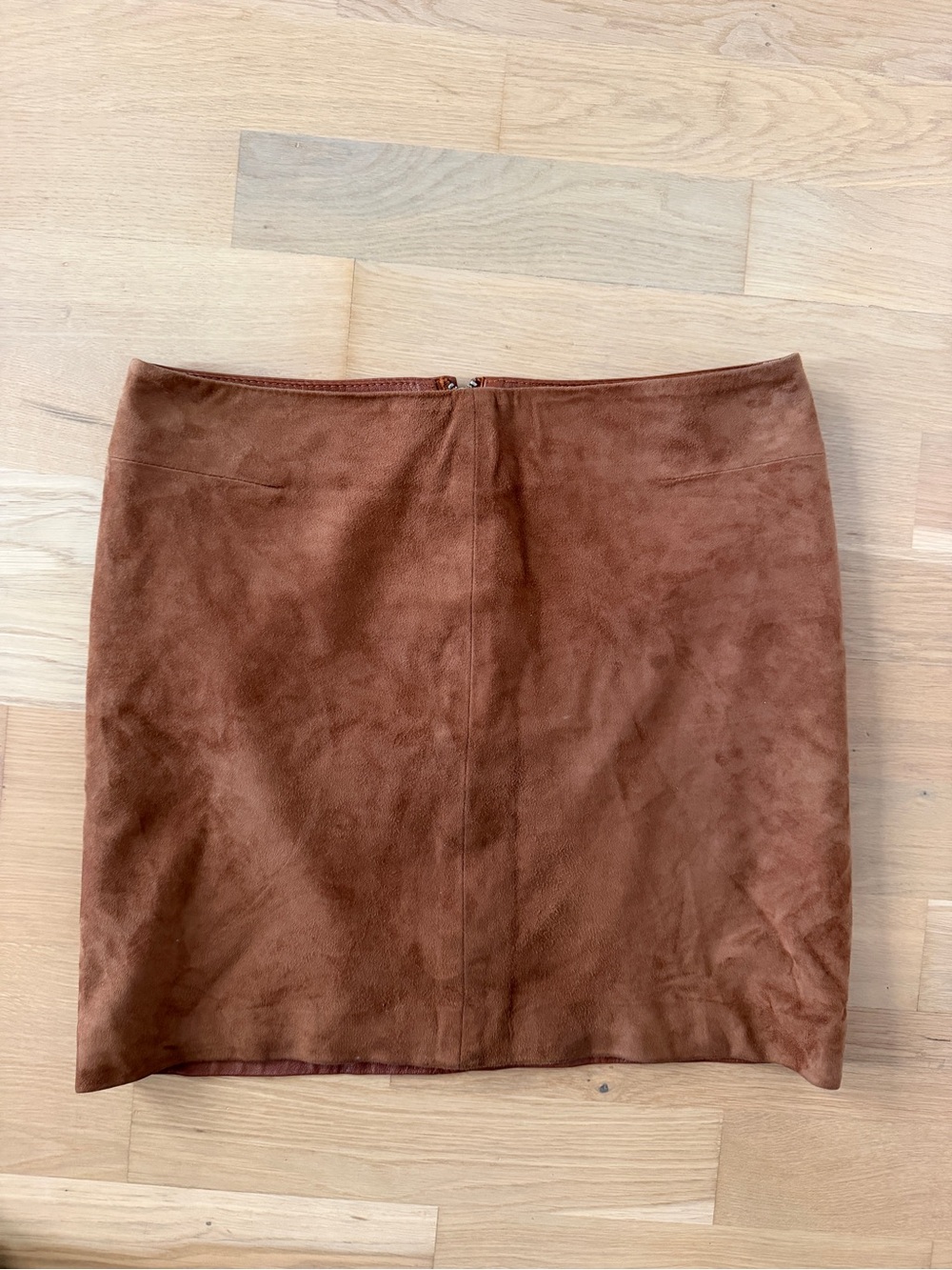 Filippa K Suede Midi Skirt in Chestnut Brown